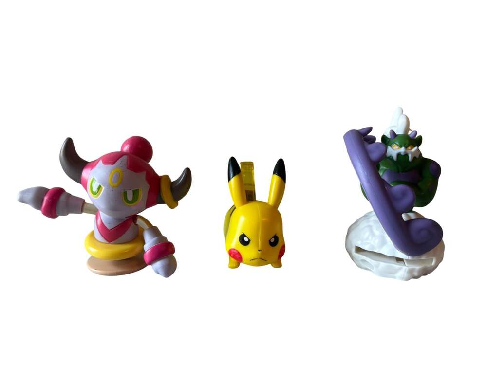 Lot of 3 McDonald's Pokemon Figures Hoopa Pikachu Tornadus